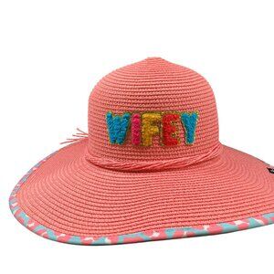 NWT Simply Southern WIFEY Sunhat Pink Womens One Size Bridal Shower Bride